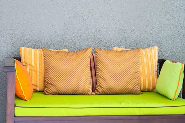 Pillow on sofa decoration around outdoor patio — Stock Photo, Image