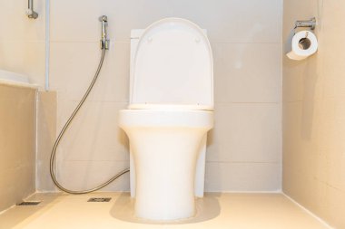 Beyaz tuvalet kase koltuk dekorasyon iç