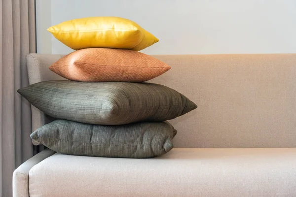 Comfortable pillow on sofa decoration interior — Stock Photo, Image