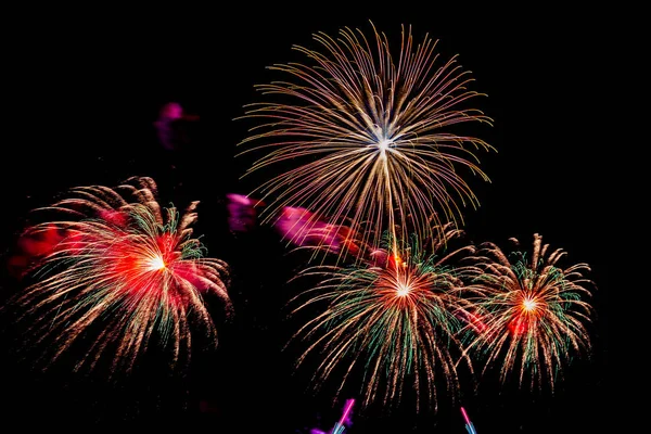 Beautiful colorful firework display at night for celebrate ストック画像