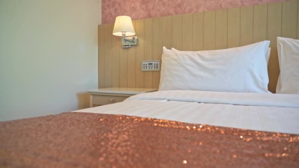 Bilder Lyxigt Möblerat Sovrum Hotellet — Stockvideo