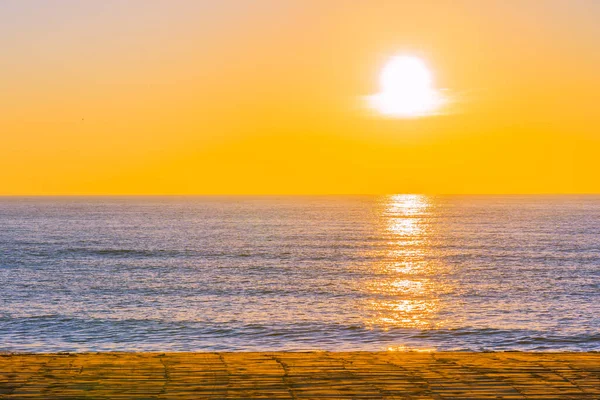 Vacker Tropisk Natur Strand Hav Med Solnedgång Eller Soluppgång För — Stockfoto