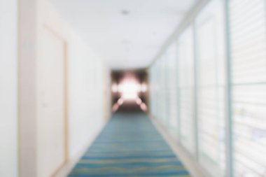 Görüntü bulanıklığı ve arka plan için otel lobisinin dışsal görünümü