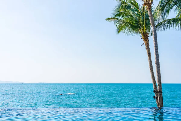 酒店内设有豪华户外游泳池 设有椰子树作度假 休息及旅游之用 — 图库照片