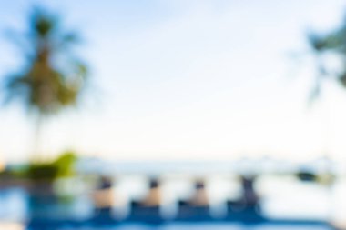 Seyahat ve tatil geçmişi için otel tatil beldesinde soyut bulanıklık ve açık yüzme havuzu