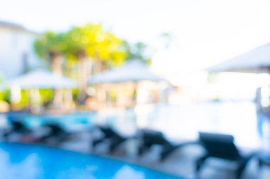 Seyahat ve tatil geçmişi için otel tatil beldesinde soyut bulanıklık ve açık yüzme havuzu