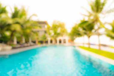 Seyahat ve tatil geçmişi için otel tatil beldesinde soyut bulanıklık ve açık yüzme havuzu