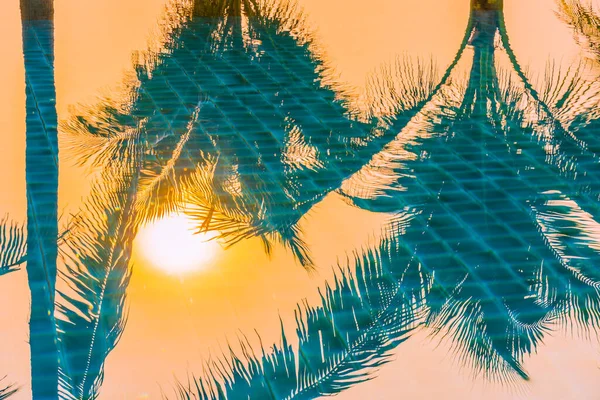 Hermosa Naturaleza Con Palmera Alrededor Piscina Aire Libre Complejo Hotelero —  Fotos de Stock