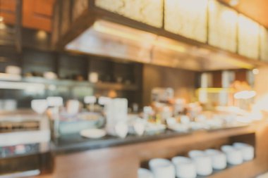 Kafe ve restoran arka planında soyut bulanıklık var.