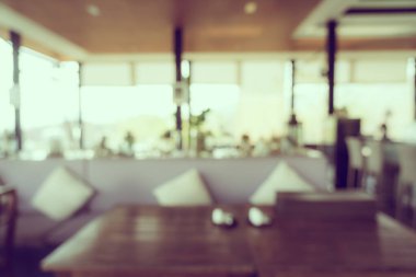 Arka plan için soyut bulanıklık ve kahve dükkanı ve restoran iç mekanı.