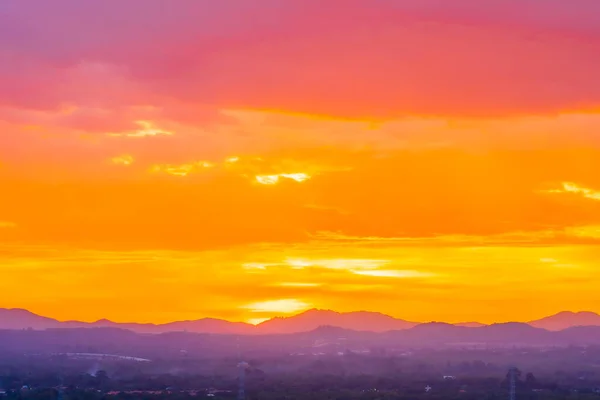 Bela Paisagem Livre Com Nascer Sol Pôr Sol Sobre Montanha — Fotografia de Stock