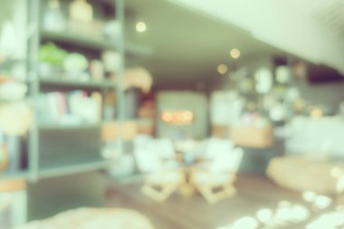 Arka plan için soyut bulanıklık ve kahve dükkanı ve restoran iç mekanı.