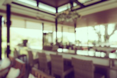 Arka plan için soyut bulanıklık ve kahve dükkanı ve restoran iç mekanı.