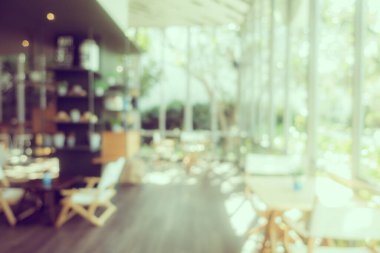 Arka plan için soyut bulanıklık ve kahve dükkanı ve restoran iç mekanı.