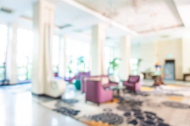 Arka plan için soyut bulanık otel ve lobi dekorasyonu