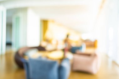 Arka plan için soyut bulanık otel ve lobi iç mimarisi