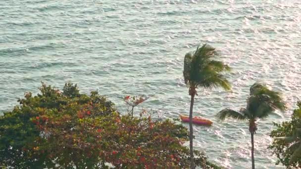Hermosa Naturaleza Tropical Playa Mar Océano Con Cielo Azul Para — Vídeos de Stock