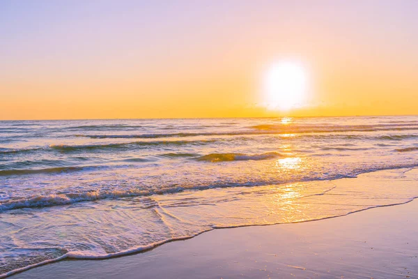 Красива Тропічна Природа Пляж Море Океан Заходом Сонця Або Схід — стокове фото