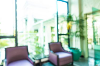 Arka plan için soyut bulanık otel ve lobi dekorasyonu