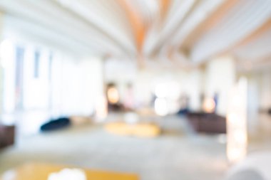 Arka plan için soyut bulanık otel ve lobi iç mimarisi