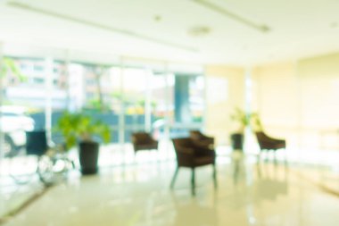 Hasta sulama alanı sağlık geçmişi için olan soyut bulanıklık ve defocus bokeh klinik lobisi