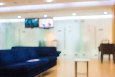 Hasta sulama alanı sağlık geçmişi için olan soyut bulanıklık ve defocus bokeh klinik lobisi