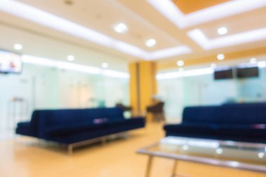 Hasta sulama alanı sağlık geçmişi için olan soyut bulanıklık ve defocus bokeh klinik lobisi
