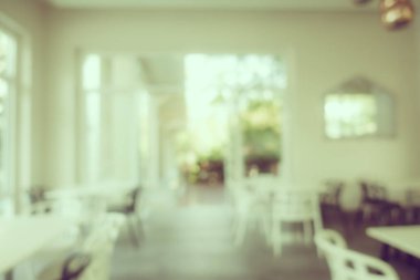Arka plan için soyut bulanıklık ve kahve dükkanı ve restoran iç mekanı.