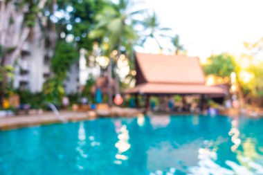 Açık Yüzme havuzunda hotel resort için arka plan bulanıklık