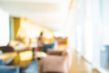 Arka plan için soyut bulanık otel ve lobi iç mimarisi