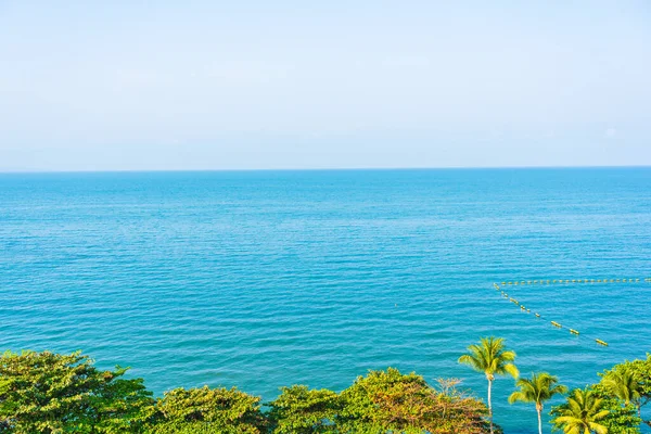 Prachtige Tropische Natuur Van Strand Zee Oceaan Baai Rond Kokosnoot — Stockfoto