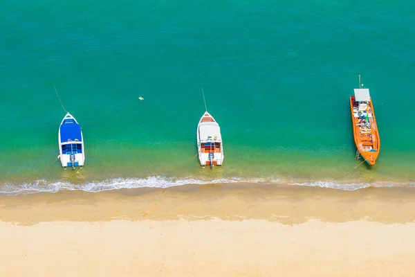 Bateau Vitesse Sur Belle Mer Tropicale Océan Presque Plage Pour — Photo