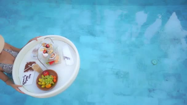 Images Belle Jeune Femme Asiatique Détendre Autour Piscine Dans Station — Video