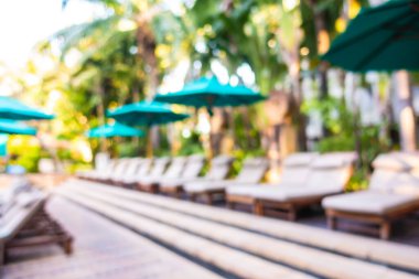 Açık Yüzme havuzunda hotel resort için arka plan bulanıklık