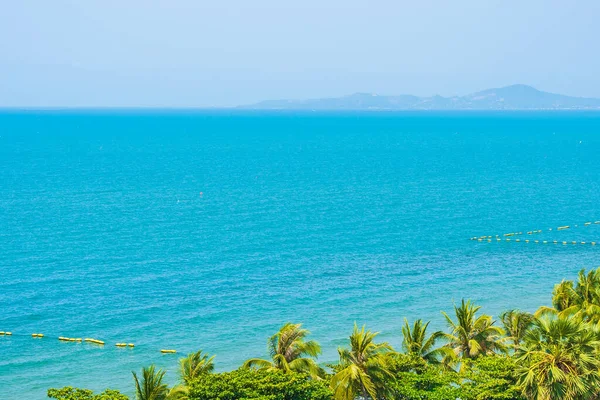 Bella Natura Tropicale Spiaggia Mare Oceano Baia Intorno Palma Cocco — Foto Stock