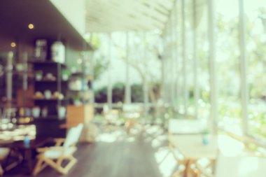 Arka plan için soyut bulanıklık ve kahve dükkanı ve restoran iç mekanı.