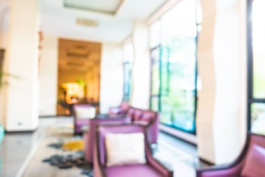 Arka plan için soyut bulanık otel ve lobi dekorasyonu