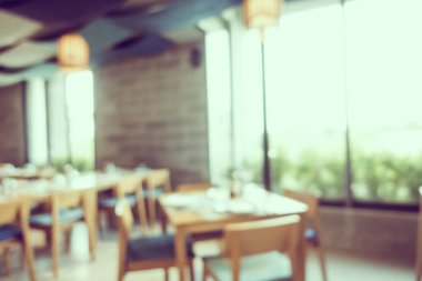 Arka plan için soyut bulanık kahve dükkanı ve restoran iç mekanı