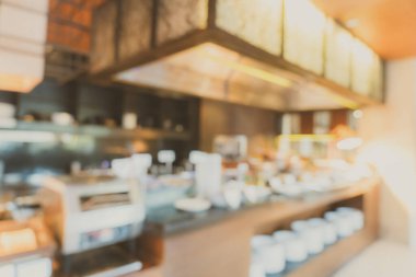 Kafe ve restoran arka planında soyut bulanıklık var.