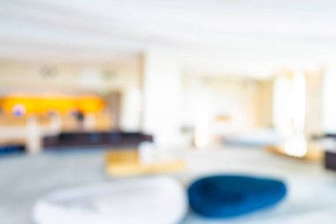 Arka plan için soyut bulanık otel ve lobi iç mimarisi