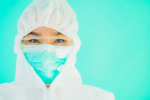 Retrato Hermosa Joven Asiática Médico Mujer Usar Ppe Equipo Protección —  Fotos de Stock