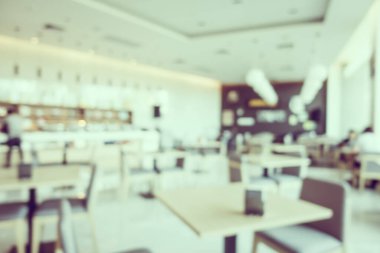 Arka plan için soyut bulanık kahve dükkanı ve restoran iç mekanı