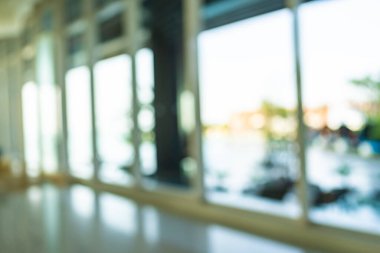 Arka plan için soyut bulanık otel ve lobi iç mimarisi