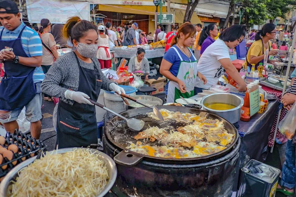 Bangkok Thailand Januari 2016 Juru Masak Makanan Jalanan Thailand Street — Stok Foto