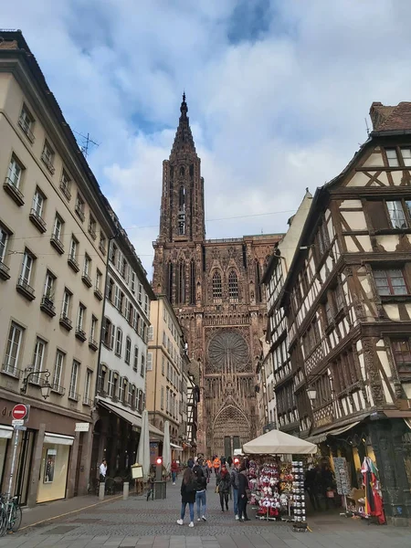 2020 Strasbourg Francia Catedral Medieval Notre Dame — Foto de Stock