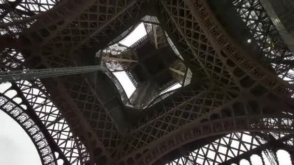 Torre Eiffel Vista Lugar Sob Torre — Vídeo de Stock