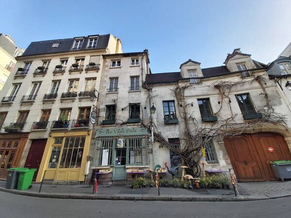 19.02.2020 PARIS, FRANCE - 'Au Vieux Paris d'Arcole' Restaurant on Cite island
