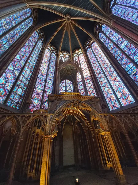 Färgat Glas Saint Chapelle Paris — Stockfoto