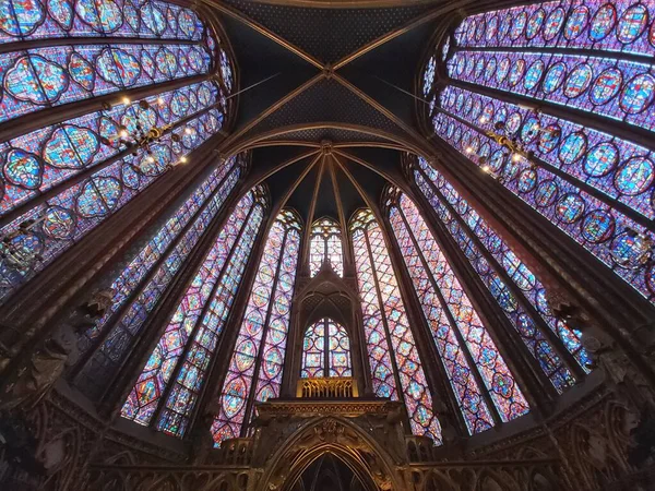 Paris Teki Saint Chapelle Lekeli Cam — Stok fotoğraf