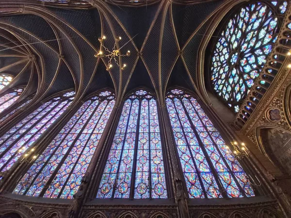 Vetrata Saint Chapelle Parigi — Foto Stock